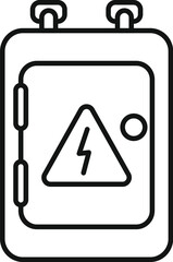 Poster - Minimalist vector illustration of an electric panel with a high voltage sign, ideal for safety and industrial themes