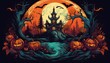 © Visual Vibes - halloween background with pumpkins