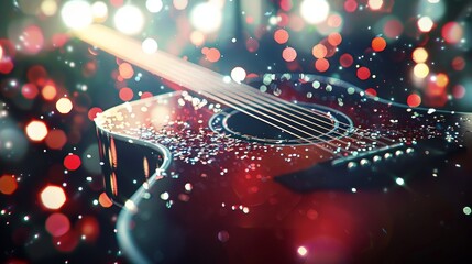 Wall Mural - A guitar with a lot of sparkles on it