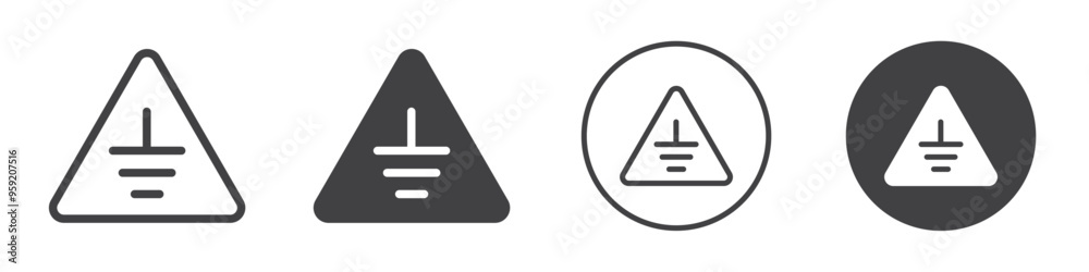 Electric grounding icon Vector logo outline Stock Vector | Adobe Stock
