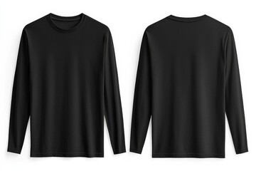 Black long sleeve tshirt mockup isolated created with Generative AI