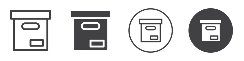 Fototapete - Office file box icon Vector logo outline