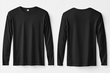 Black long sleeve tshirt mockup isolated created with Generative AI