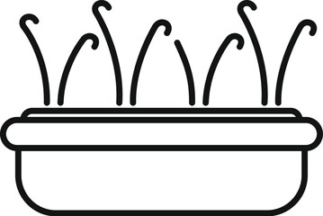Poster - Microgreens growing in rectangular pot line icon for web, mobile and infographics