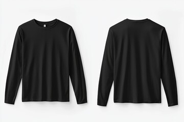 Black long sleeve tshirt mockup isolated created with Generative AI