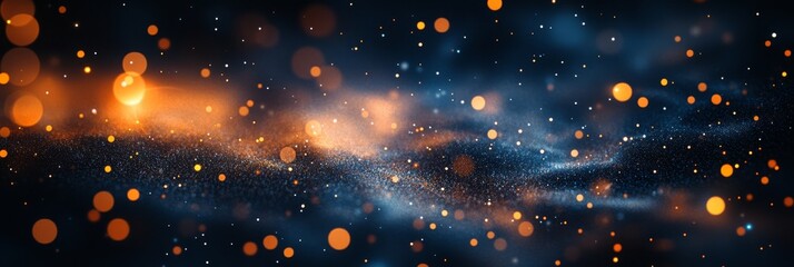 Poster - This piece features a blurred background with vibrant blue and orange gradients, creating a captivating visual effect that invites viewers to explore its intricate depth and charm