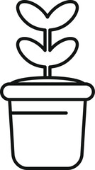 Poster - Minimalist icon of a small plant growing in a pot, evoking concepts like growth, nature and care