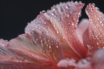 Leinwandbilder - a close up of a flower with water droplets close-up of a rain-soaked flower petal
