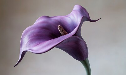 Sticker - Purple Calla Lily Flower with Green Stem