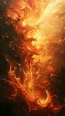 Wall Mural - Abstract fiery background with orange and yellow colors.