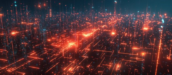 Poster - Smart City AI Network Building Technology CGI Animation Background