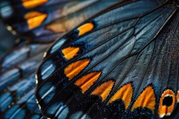Poster - a butterfly with yellow spots on its wings delicate patterns on the surface of a butterfly's wing