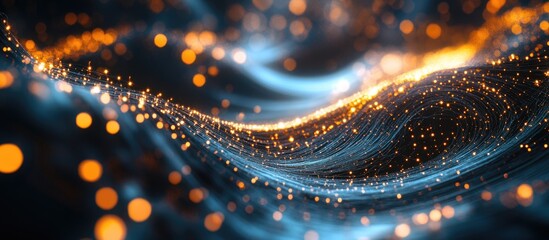 Poster - Abstract composition featuring light grids and fractal elements ideal for projects in business science education and technology