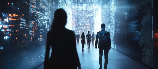 Aufkleber - Concept of artificial intelligence in business showcasing the integration of AI technology and human collaboration in modern workplaces