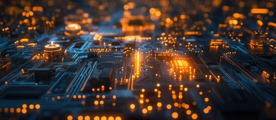 Poster - Abstract technology background featuring artificial intelligence concepts and virtual elements