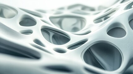 Poster - Abstract architectural structures on a light backdrop Contemporary 3D design