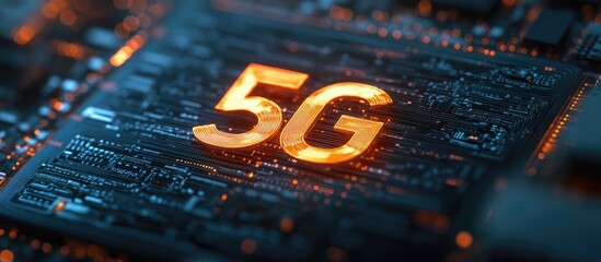 Poster - The idea of 5G technology rapid mobile internet and next generation networks A representation of contemporary business technology internet and networking 3D illustration