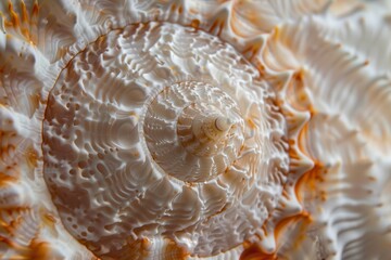Poster - a close up of a shell with a spiral design texture of a seashell captured in macro