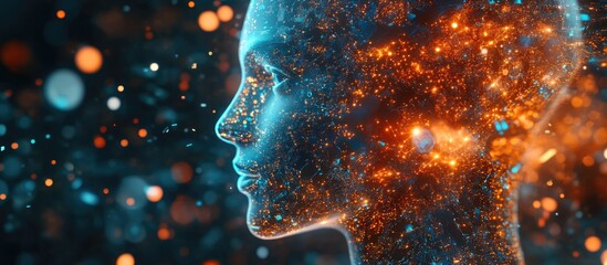 Poster - Digital head representing the concept of artificial intelligence