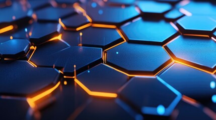 Poster - Abstract 3D illustration featuring a hexagonal background design