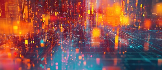 Aufkleber - 3D illustration of digital data and communication network technology emphasizing information exchange in a business environment