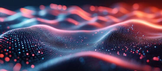 Poster - Digital Stream series Exploration of numerical patterns sine waves and illumination focused on themes of science technology and education