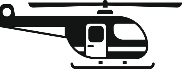 Poster - Simple vector illustration of a helicopter with skids hovering in the air