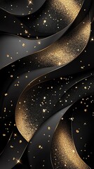 Poster - Abstract Black and Gold Glitter Background.