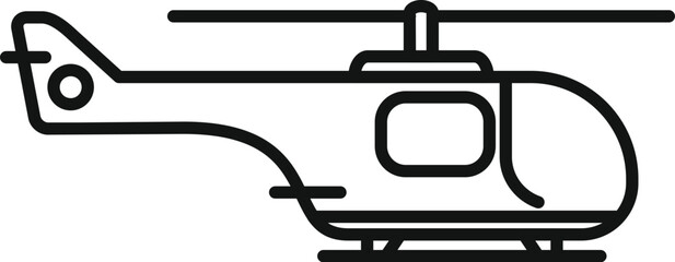 Poster - Simple line art vector illustration of a helicopter flying through the air