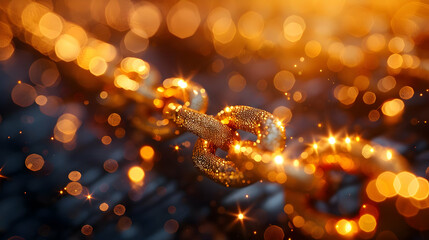 Wall Mural - Golden Chain with Bokeh Background Illustration