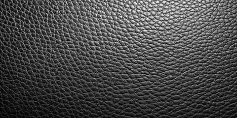 Canvas Print - Panorama of black leather texture and background, leather, black, texture, material, luxury, fashion, smooth, surface