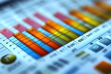 Aufkleber - Abstract business chart with colorful data.