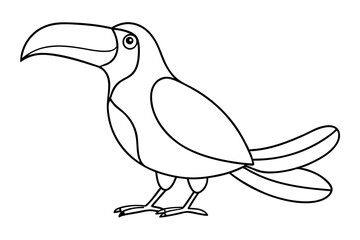 Wall Mural - Elegant Single Line Drawing of a Toucan Silhouette | Minimalist Line Art Vector Illustration