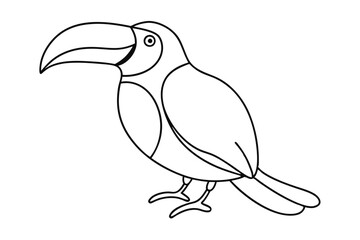 Wall Mural - Elegant Single Line Drawing of a Toucan Silhouette | Minimalist Line Art Vector Illustration