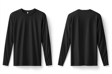 Black long sleeve tshirt mockup isolated created with Generative AI