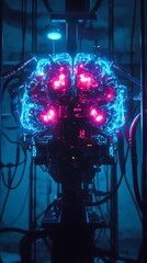 Canvas Print - glowing brain machine