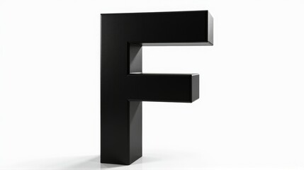 A black letter F is shown in a white background