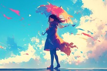 Anime Girl In Autumn Free Stock Photo - Public Domain Pictures