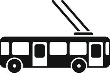 Poster - this is a simple vector icon of a city trolleybus