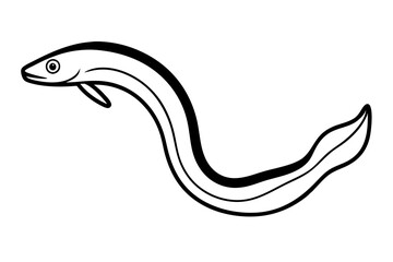 Wall Mural - Eel Line Drawing Artistic Vector Illustration for Unique Decor