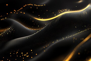 Poster - Abstract Dark Background with Golden Lights.