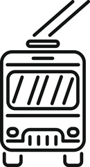 Poster - this simple trolleybus icon represents sustainable urban transportation