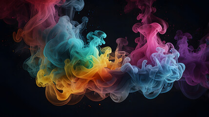 Poster - a background swirling with colorful smoke generative ai