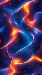 Poster - Abstract digital wave background with glowing lights.
