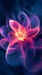 Aufkleber - Abstract Floral Design with Pink and Blue Hues.