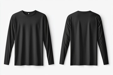 Black long sleeve tshirt mockup isolated created with Generative AI