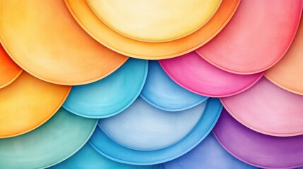 Poster - A close up of a colorful background with many different colored plates, AI