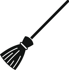 Poster - Simple vector icon of a witch's broom, perfect for projects related to halloween or cleaning