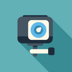 Poster - Action camera with a large lens mounted on a swivel mount is perfect for capturing life's adventures