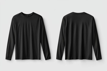 Black long sleeve tshirt mockup isolated created with Generative AI